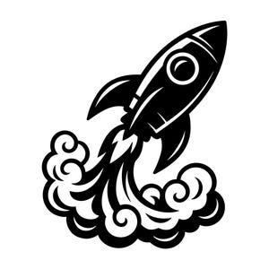 Rocket Launch SVG - Space Theme Outer Space Adventure Rocketship Blast Off Printable Cut File, Instant Download, Commercial Use