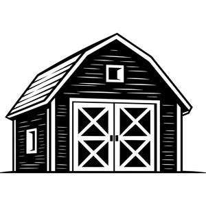 Barn SVG - Farm Building Shed Stable Country Barn Silhouette Clip Art Cut File, Instant Download, Commercial Use, svg png jpg eps pdf
