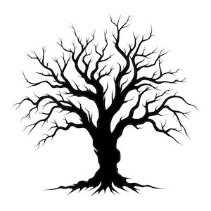 Scary Tree SVG - Halloween Dead Creepy Autumn Fall Tree Silhouette Clip Art Cut-bestand, Instant Download, Commercieel gebruik, svg png jpg eps pdf