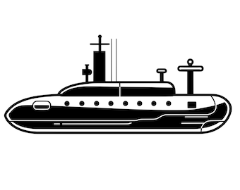 U-Boot SVG, U-Boot Silhouette, Tiefseeschiff Clipart, U-Boot-Schnittdatei, Vektor, druckbar, kommerzielle Nutzung