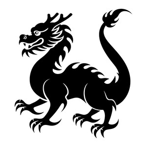 Dragón chino SVG - Bestia mítica, silueta del Año Nuevo chino, clip art, archivo de corte, descarga instantánea, uso comercial, SVG, PNG, JPG, EPS, PDF