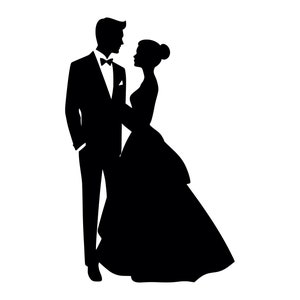 Sposa e sposo SVG - Matrimonio Marito Moglie Coppia Sposata Clip Art Stampabile File Tagliato, Download Istantaneo, Uso Commerciale, SVG PNG JPG EPS pdf
