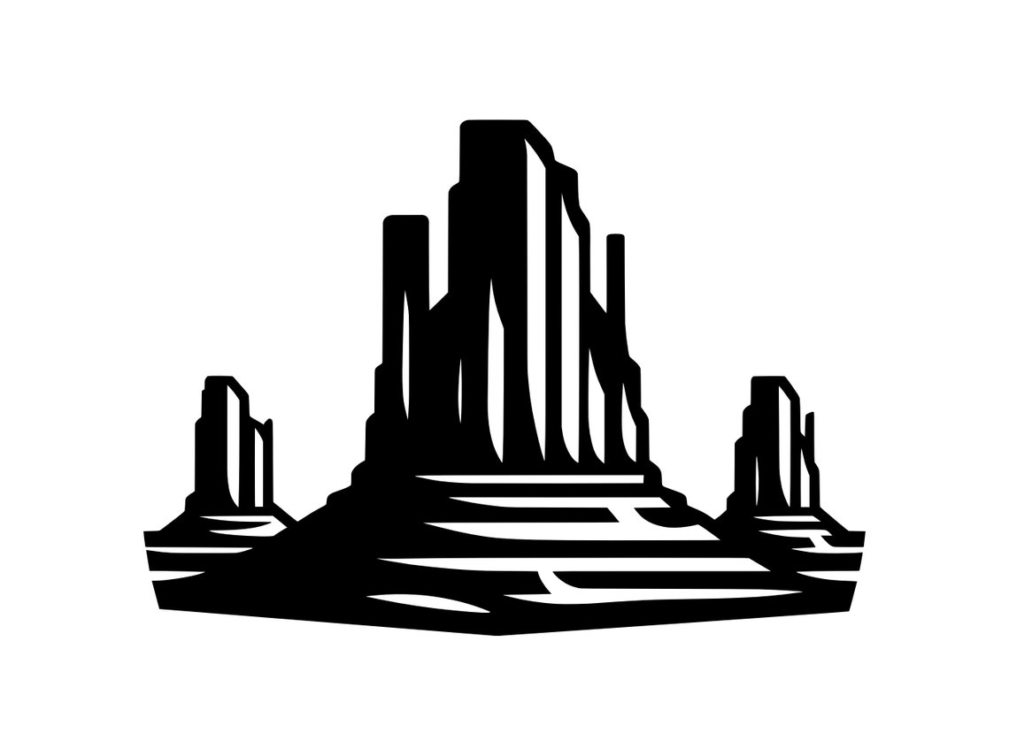 Monument Valley Butte SVG - Desert Landscape Mesa Plateau Silhouette ...