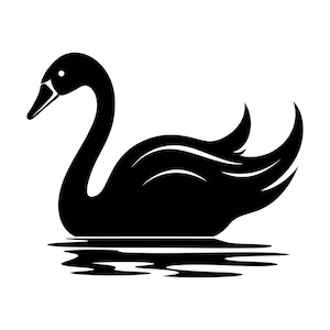 Zwaan SVG - zwarte zwaan watervogel dieren dieren in het wild afdrukbare clip art cut-bestand, instant download, commercieel gebruik, svg jpg png eps pdf