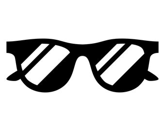 Gafas de sol negras SVG, silueta de gafas de sol, clip art de gafas de sol de verano, archivo de corte de gafas de sol Rayban, archivo vectorial de gafas de sol geniales