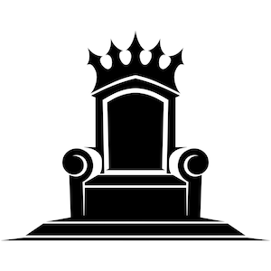 Troon SVG - koning koningin koninklijke troon stoel silhouet clip art cut-bestand, instant download, commercieel gebruik, svg png jpg eps pdf