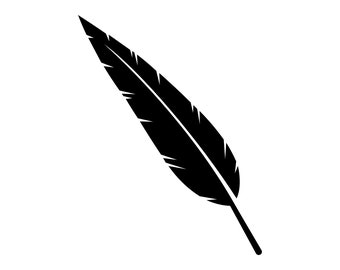Plume SVG, silhouette de plume, plume clipart, fichier de coupe de plume, plume PNG, contour de plume, décalque de plume, utilisation commerciale