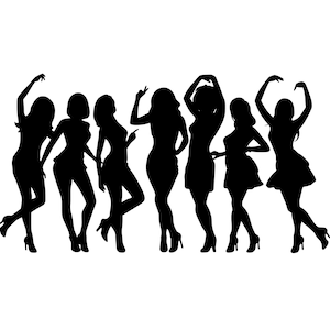 Party Girls SVG - Girls Night Dancing Woman Night Club Silhouette Clip Art Cut File, Instant Download, Commercial Use, svg png jpg eps pdf