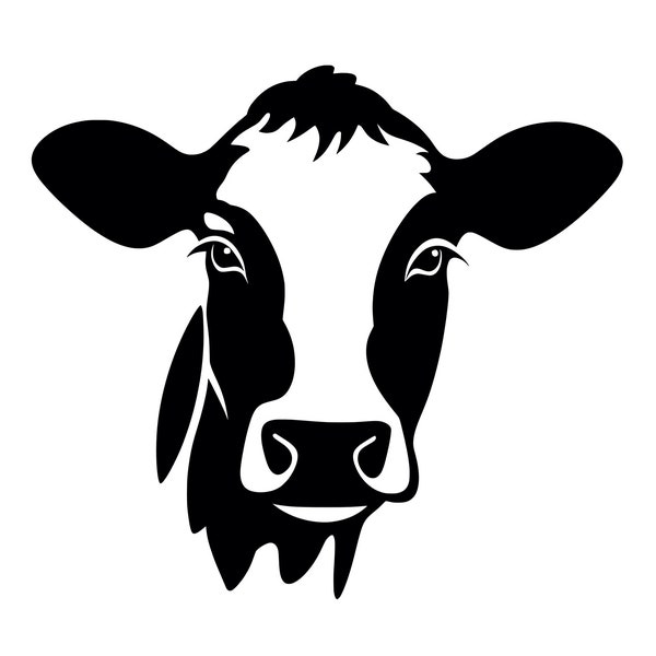 Cow SVG - Cattle Farm Animal Silhouette Clipart Cut File, Instant Download, Commercial Use, svg jpg png eps pdf