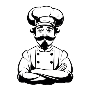 Chef-kok SVG - restaurantkok culinaire chef-kok eten koken afdrukbare clip art gesneden bestand, instant download, commercieel gebruik, svg png jpg eps pdf