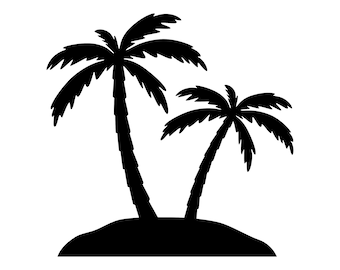 Palm Trees SVG, palm trees silhouette, palm trees clipart, palm trees cut file, palm trees PNG, palm trees outline, palm trees decal