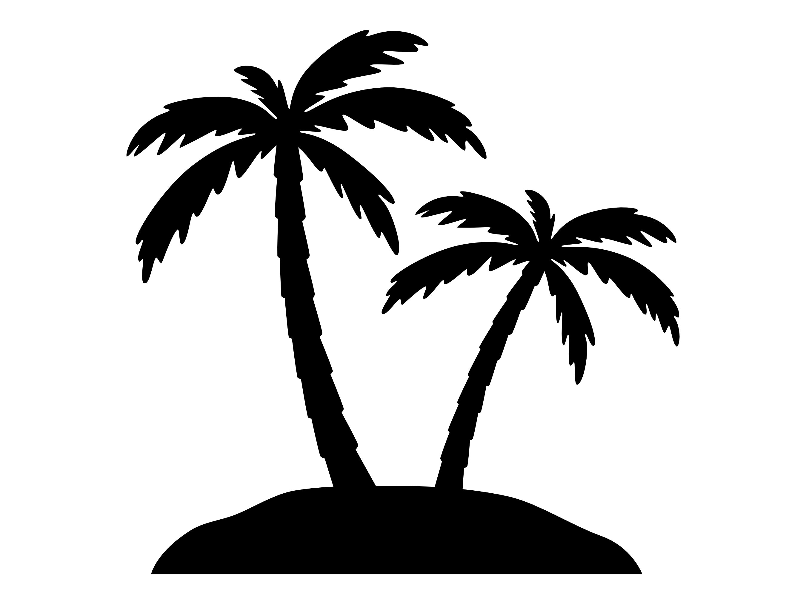 2 palm trees outline