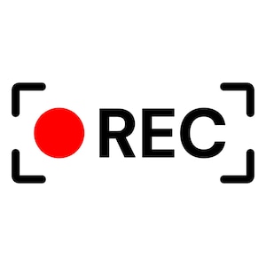 Icono de grabación, grabación de video, cámara, filmación, producción de películas, descarga instantánea, archivo digital, clip art, diseño vectorial, SVG, PNG, JPG, EPS, PDF