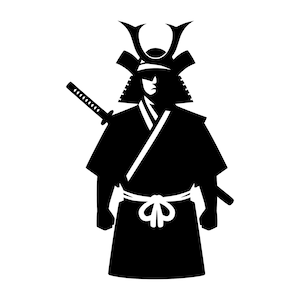 Samurai SVG - Japanese Warrior Katana Sword Fighter Silhouette Clip Art Cut File, Instant Download, Commercial Use, svg png jpg eps pdf