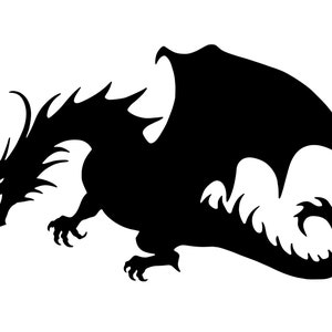 Dragon SVG, Dragon Silhouette, Dragon Clipart, Dragon Cut File, Dragon Stencil, Dragon Outline, Dragon Artwork, Printable, Commercial Use