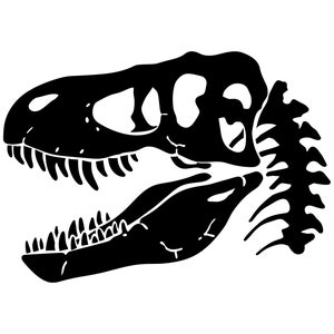 Dinosaur Skull SVG - Prehistoric T-Rex Skeleton Fossil Silhouette Clip Art Cut File, Instant Download, Commercial Use, svg png jpg eps pdf