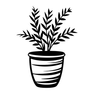 Silueta de helecho con planta de interior SVG - Archivo de corte, descarga instantánea, uso comercial