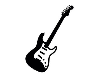 Guitarra eléctrica SVG - Silueta de instrumento de música rock de guitarra retro, archivo de corte, descarga instantánea, uso comercial, SVG, JPG, PNG, EPS, PDF