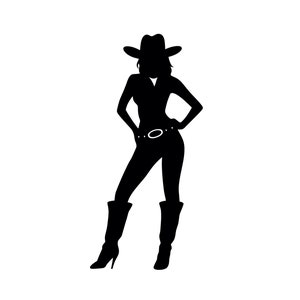 Cowgirl SVG - Country Girl Wild West Woman Outlaw Silhouette Clipart Cut File, Instant Download, Commercial Use, svg jpg png eps pdf