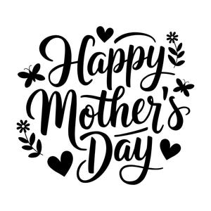 Happy Mother's Day SVG - moeder moederschap viering decoratieve tekst afdrukbaar gesneden tekstbestand, Instant Download, Commercieel gebruik, png jpg eps pdf
