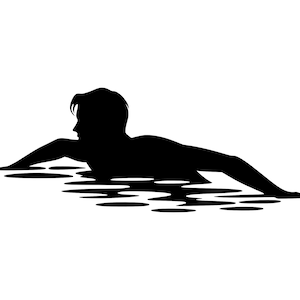Swimmer SVG - Man Swimming Freestyle Beach Pool Silhouette Clip Art Cut File, Instant Download, Commercial Use, svg png jpg eps pdf