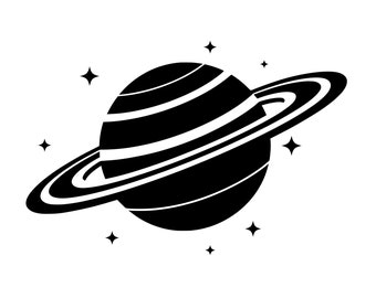 Planet SVG - Saturn Ring Planet Solar System Space Star Printable Clip Art Cut File, Instant Download, Commercial Use, svg png jpg eps pdf