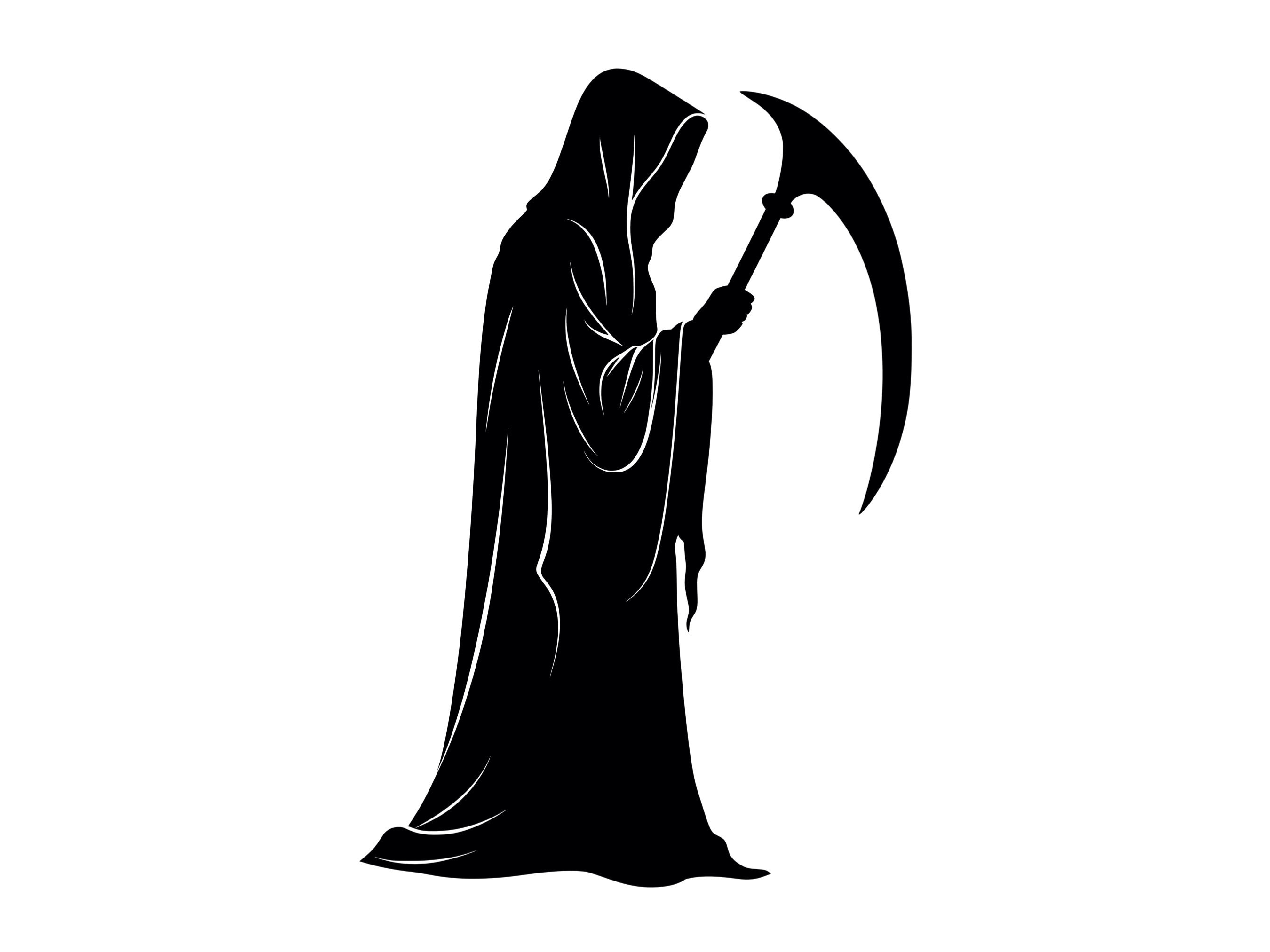 Grim Reaper SVG - Halloween Angel of Death Gothic Scythe Skeleton Silhouette  Clip Art Cut File, Instant Download, Commercial Use - Etsy New Zealand, image size:2700x2025
