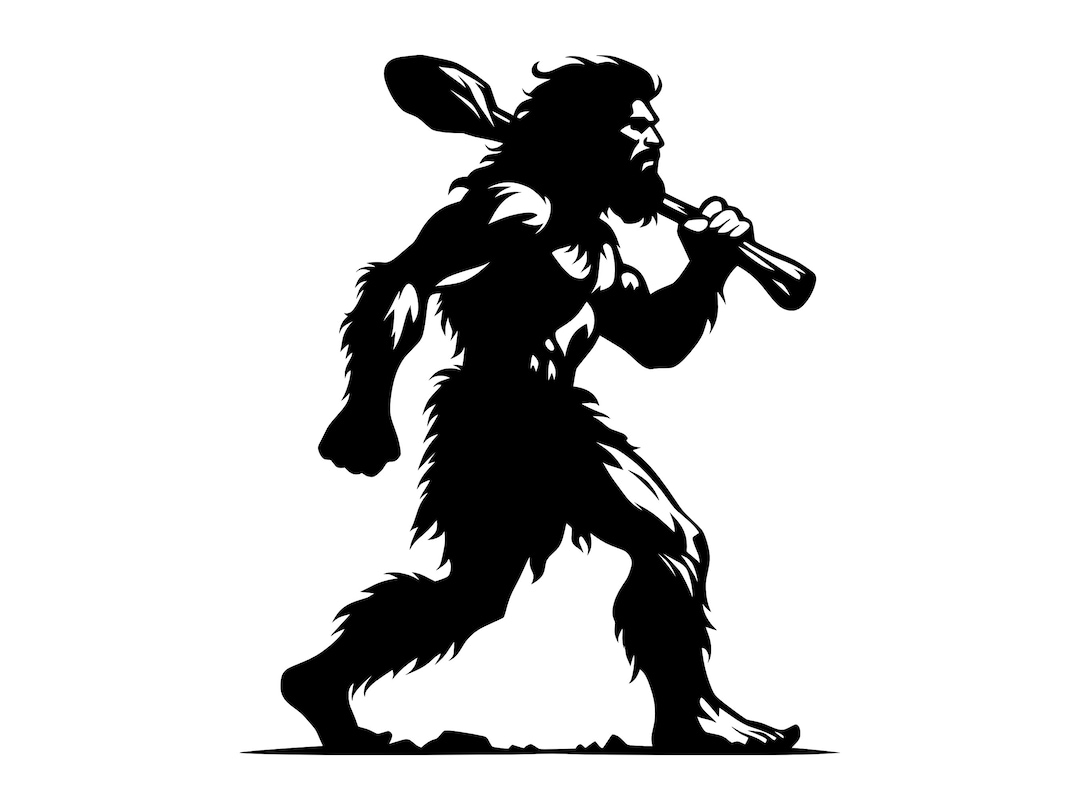 Caveman SVG - Neanderthal Primitive Man Human Evolution Silhouette