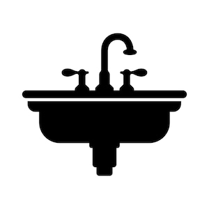 Sink SVG - Bathroom Kitchen Sink Faucet Wash Basin Water Tap Printable Clip Art Cut File, Instant Download, Commercial Use, png jpg eps pdf