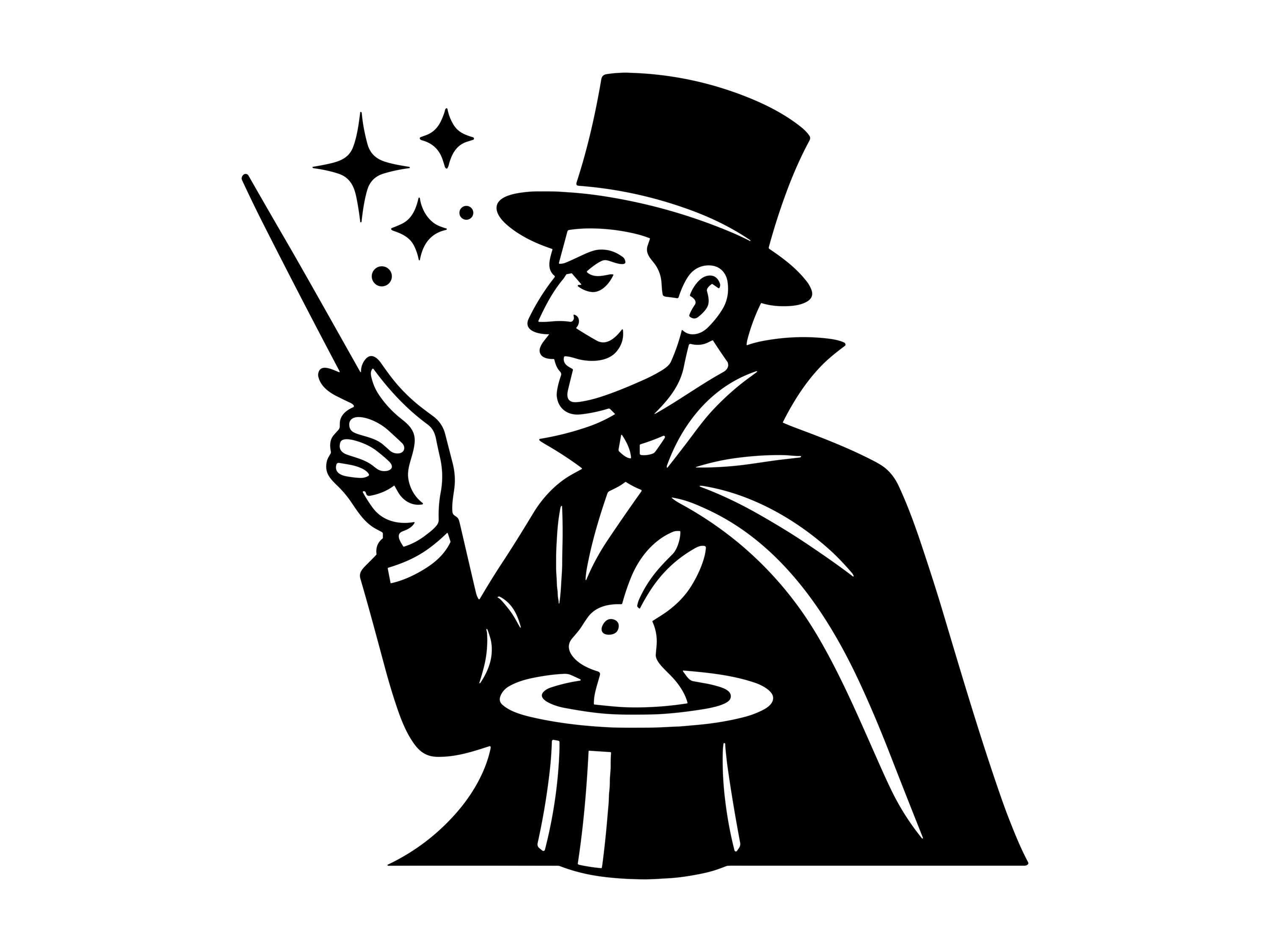 Magician SVG - Magic Show Wizard Costume Rabbit Hat Illusionist Party ...
