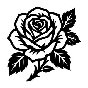 Rose Flower SVG - Floral Wedding Valentine Tattoo Nature Clipart Printable Cut File, Instant Download, Commercial Use