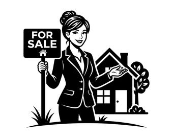 Realtor SVG - Real Estate Agent New House For Sale Sign Home Seller Broker Gift Printable Cut File, Instant Download, Commercial Use