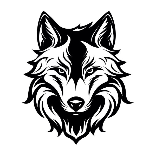 Wolf SVG - Wolves Head Predator Animals Printable Clip Art Cut File, Instant Download, Commercial Use, svg png jpg eps pdf