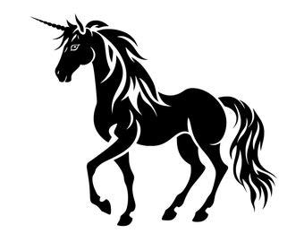 ユニコーン SVG - 印刷可能なシルエット クリップアート カット ファイル、即時ダウンロード、商用利用、svg jpg png eps pdf