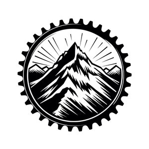 Anneau de chaîne de vélo de montagne SVG - Pignon de vélo de montagne Silhouette des cliparts fichier coupe, téléchargement immédiat, usage commercial, svg jpg png eps pdf