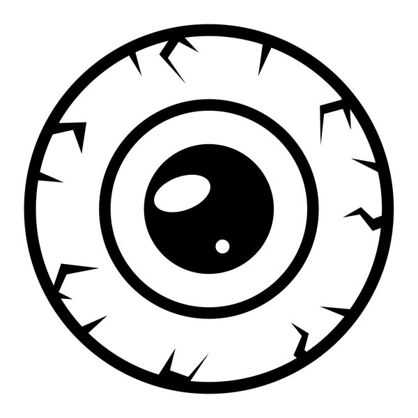 Globe oculaire Oeil humain Halloween Horror Blood Shot Eye - Téléchargement instantané Fichier numérique Clip Art Vector Design svg, png, jpg, eps, pdf