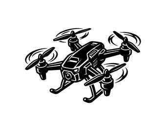 Drone SVG - Quadcopter UAV Flying Gadget Aerial Camera Remote Control Printable Cut File, Instant Download, Commercial Use