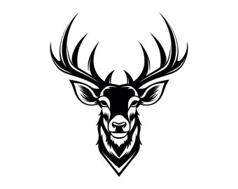 Herten hoofd SVG - herten hert Buck gewei jacht silhouet Clip Art gesneden bestand, Instant Download, commercieel gebruik, svg png jpg eps pdf