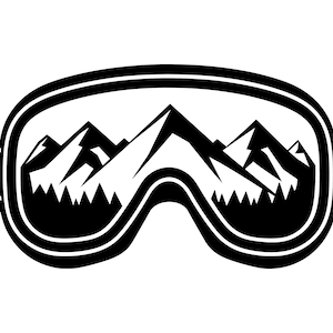 Lunettes de neige SVG - snowboard ski Sport d'hiver lunettes imprimable clip art couper fichier, téléchargement immédiat, usage commercial, png jpg eps pdf
