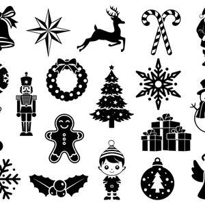 Pakiet SVG na Boże Narodzenie - Dekoracja świąteczna Sezon świąteczny Wydrukuj grafikę clipart Wytnij plik, Natychmiastowe pobranie, Wykorzystanie komercyjne, png jpg eps pdf