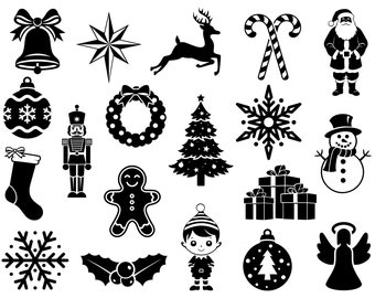 Weihnachten SVG Bundle - Weihnachtsdekoration Ferienzeit druckbare Clip Art Schnitt Datei, sofortiger Download, kommerzielle Nutzung, png jpg eps pdf