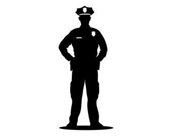 Police Officer SVG - Cop Law Enforcement Constable Silhouette Clip Art Cut File, Instant Download, Commercial Use, svg png jpg eps pdf