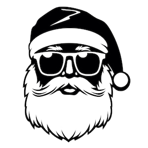 Cool Santa SVG - Santa Claus zonnebril Kerstman afdrukbare Clip Art gesneden bestand, Instant Download, commercieel gebruik, svg png jpg eps pdf