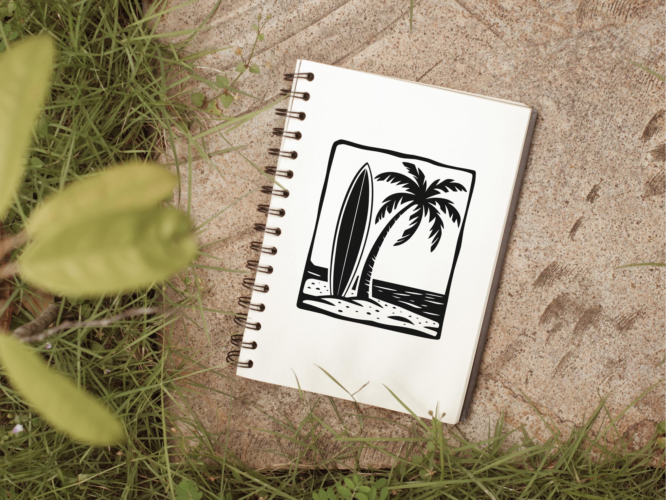 ビーチ サーフボード SVG - ビーチサイド サーフィン アイランド ヤシ 