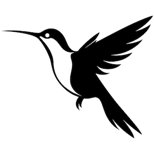 Hummingbird SVG - Bird Animal Wildlife Silhouette Clip Art Cut File, Instant Download, Commercial Use, svg png jpg eps pdf
