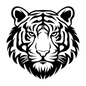 Tigre SVG - Gran felino, animal de la selva, depredador, safari, fauna silvestre, clip art imprimible, archivo de corte, descarga instantánea, uso comercial, png, jpg, eps, pdf