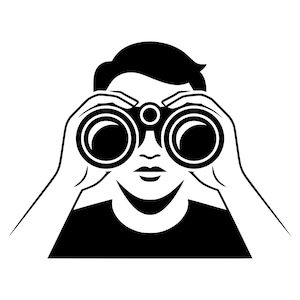 Fernglas SVG - Observation Surveillance Spion Vogelbeobachter druckbare Clip Art Cut Datei, sofortiger Download, kommerzielle Nutzung, svg png jpg eps pdf