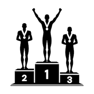 Pódio Esportivo SVG - Medalha de Vencedores de Competição Esportiva de Atletismo, Arquivo de Corte para Impressão, Download Instantâneo, Uso Comercial, png jpg eps pdf