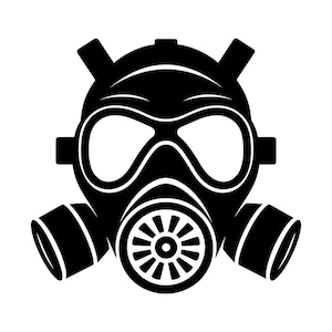 Gasmasker SVG - ademhalingsmasker overlevingsmasker afdrukbare Clip Art Cut-bestand, Instant Download, commercieel gebruik, svg jpg png eps pdf