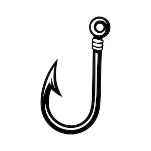 Hameçon SVG - matériel de pêche à la ligne leurre Maritime nautique clipart imprimable fichier de coupe, téléchargement immédiat, usage commercial, png jpg eps pdf